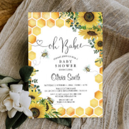 Oh BaBee Bee Bee Gender Neutral Baby Shower Inbjudningar