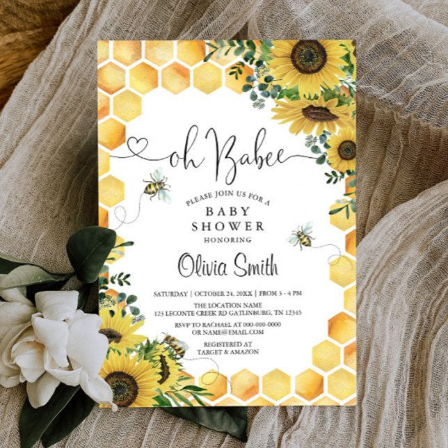 Oh BaBee Bee Bee Gender Neutral Baby Shower Inbjudningar (Skapare uppladdad)