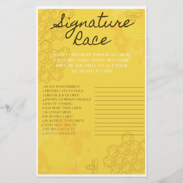 Oh Babee Namnteckning Tävling Game Flygblad (Framsidan)