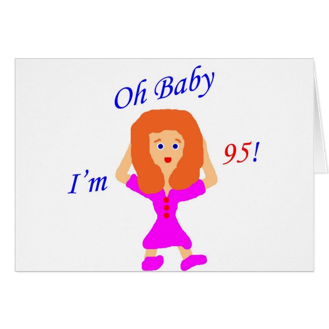 Oh baby 95 hälsningskort (Framsidan Horizontal)