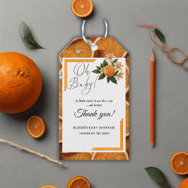 Oh Baby A Little Cutie Orange Citrus Baby Shower Presentetikett