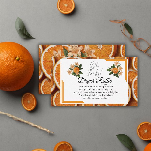Oh Baby A Little Cutie Orange Citrus Baby Shower Tilläggskort (Skapare uppladdad)
