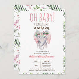 Oh Baby A Little Peanut Elephant Baby Shower Boho Inbjudningar