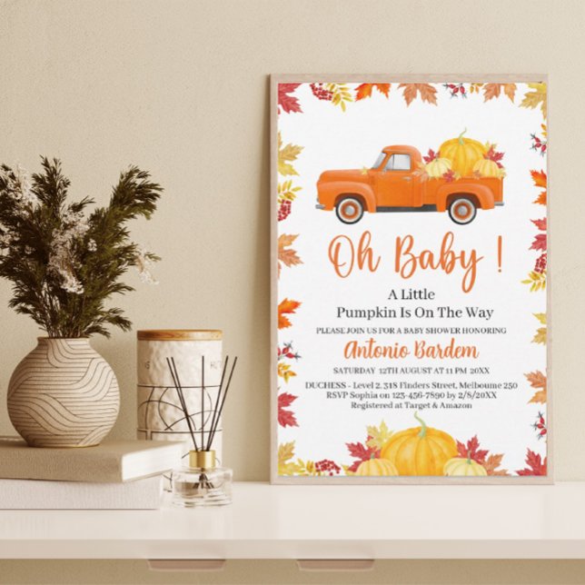 Oh Baby a Little Pumpkin Baby Shower Inbjudningar (Skapare uppladdad)
