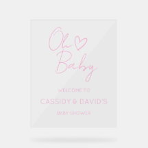 Oh Baby Acrylic Baby Shower-skylt