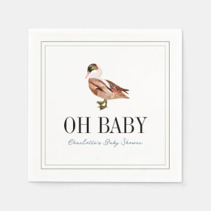 Oh Baby Anka/Mallard White Boy Shower Pappersservett