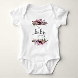 Oh Baby | Baby Girl Boho Blommig Fjäder Ram Tutu T-shirt