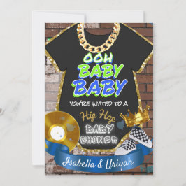 Oh Baby Baby | Hip hop Blue & Grönt Retro Inbjudningar