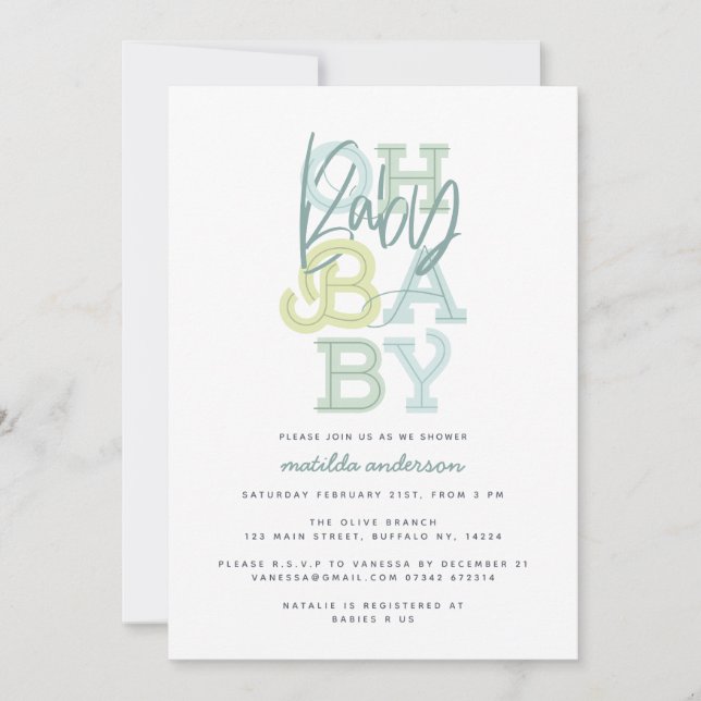 Oh baby baby, modern babydusch party (Framsida)