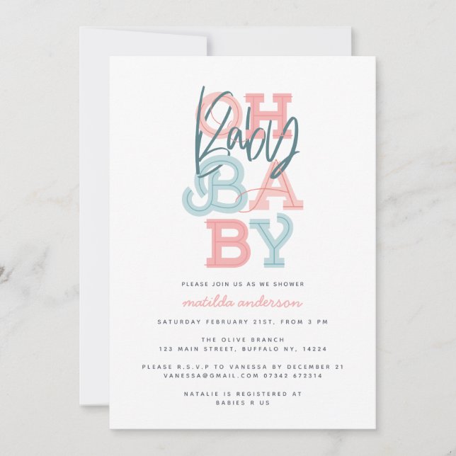Oh baby baby, modern babydusch party (Framsida)