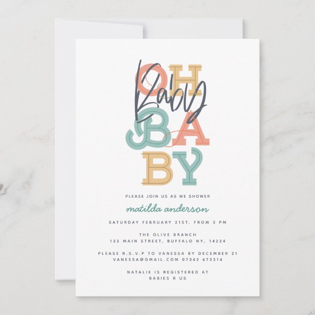 Oh baby baby, modern babydusch party (Framsida)