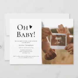 Oh Baby Baby Shower anpassad ultraljudsfoto Inbjudningar