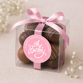 Oh Baby Baby Shower-dekal - Babyflicka Runt Klistermärke