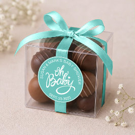 Oh Baby Baby Shower-dekal Runt Klistermärke