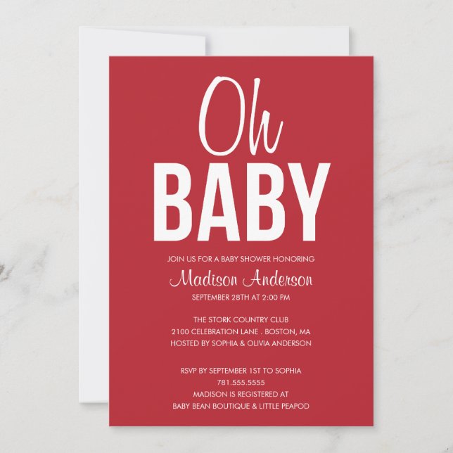 OH BABY! | BABY SHOWER INVITATIONS INBJUDNINGAR (Framsida)