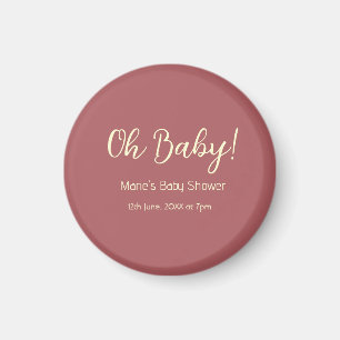 oh baby baby shower namn datum maron enkel minimal magnet