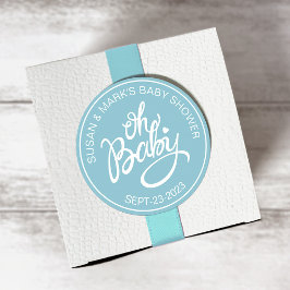 Oh Baby Baby Shower Sticker Runt Klistermärke