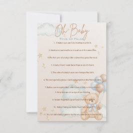 OH Baby, Baby Shower Trivia Game, True eller False Inbjudningar