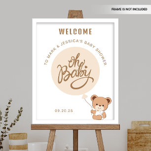 Oh Baby - Baby Shower Välkommen Poster - Balloon