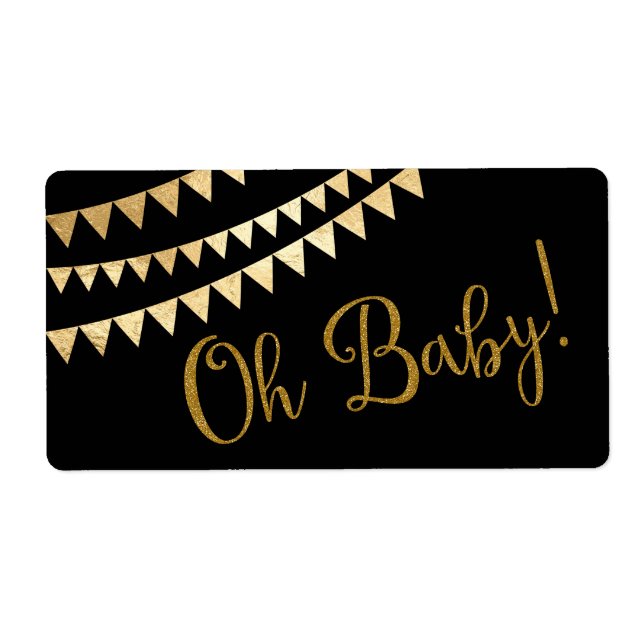 Oh Baby Baby Shower Vattenflaska Fraktsedel (Framsidan)