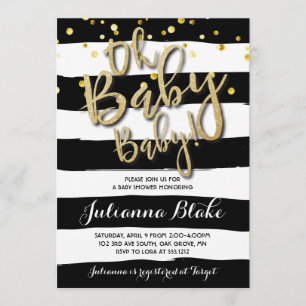Oh Baby Baby Twillingar Baby Shower-inbjudan för b Inbjudningar