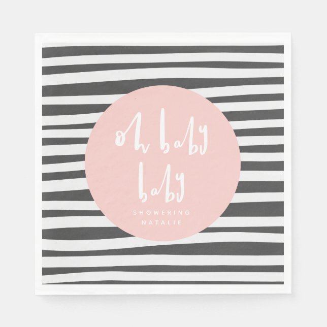 Oh baby baby twin babydusch party-servar pappersservett (Framsidan)