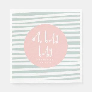 Oh baby baby twin babydusch party-servar pappersservett