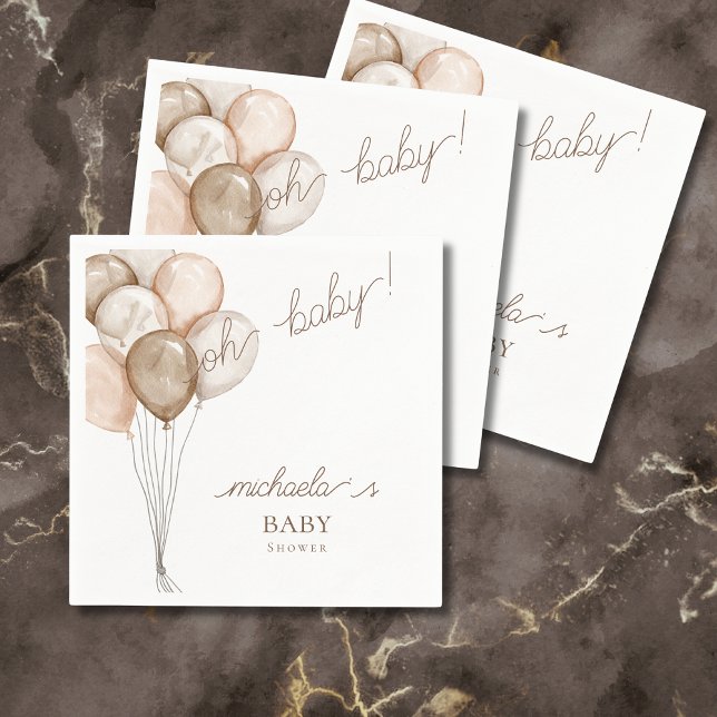 Oh Baby Balloons Boho Baby Shower Pappersservett (Skapare uppladdad)