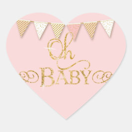 OH BABY! Bannerpennant för favoritetikett för baby Hjärtformat Klistermärke