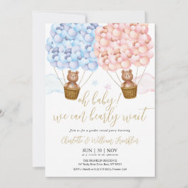 Oh Baby Barly Wait Nalle Gender Reveal Party Inbjudningar