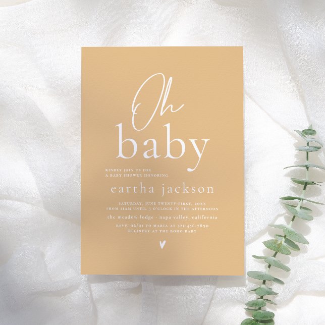 Oh Baby | Barnskor för Groovy Gult Vår Blommigt  Inbjudningar (Skapare uppladdad)