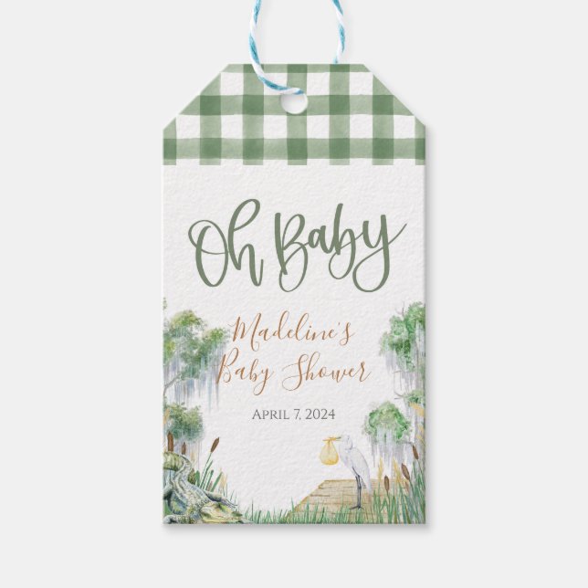 Oh Baby Bayou Swamp Baby Shower Presentetikett (Framsidan)