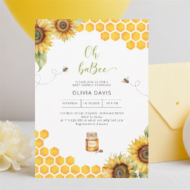 Oh Baby Bee Baby Shower-inbjudan för honungsbin Inbjudningar