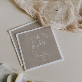 Oh Baby Beige Gender Neutral Modern Baby Shower Pappersservett