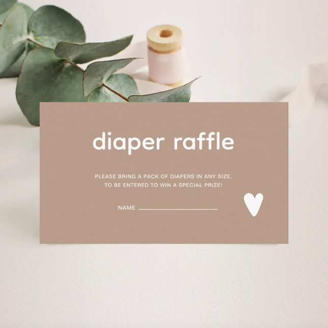 Oh Baby Beige Neutralt Diaper Raffle Tilläggskort (Skapare uppladdad)