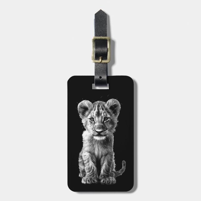 Oh Baby Big Cat Unge Grått Bagagebricka (Vertikal Framsida)