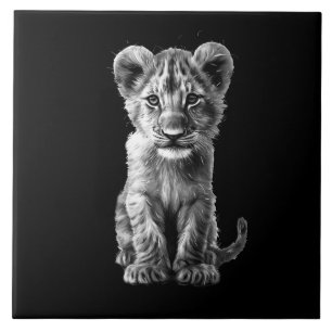 Oh Baby Big Cat Unge Grått Kakelplatta