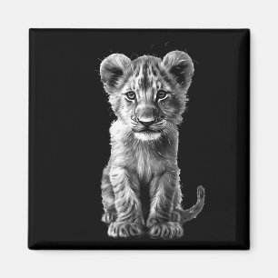 Oh Baby Big Cat Unge Grått Magnet