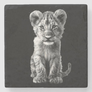 Oh Baby Big Cat Unge Grått Stenunderlägg