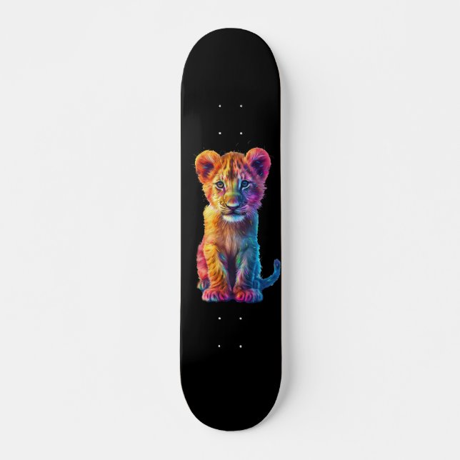 Oh Baby Big Cat Unge Mini Skateboard Bräda 18,5 Cm (Framsida)