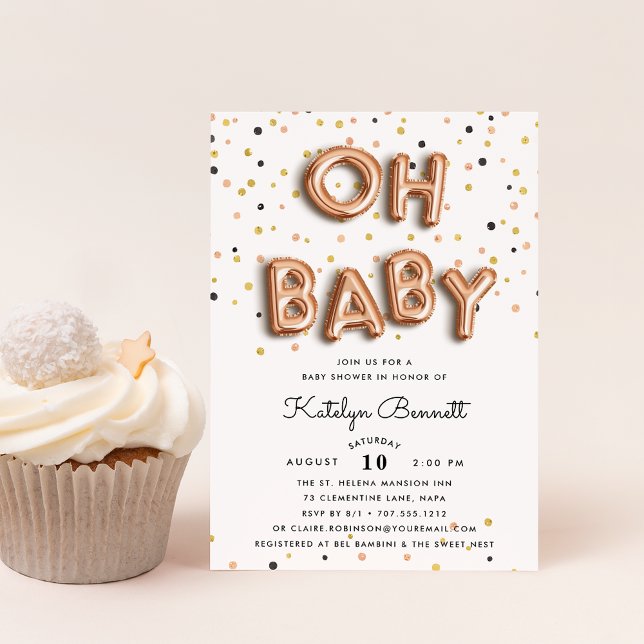 Oh Baby | Bjuda in babyskor för Ro Guld Inbjudningar (Skapare uppladdad)