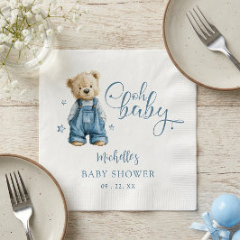 Oh Baby Blå Jean Baby Denim Baby Babyfest Pappersservett
