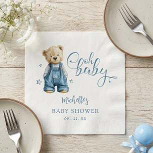 Oh Baby Blå Jean Baby Denim Baby Babyfest Pappersservett