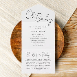 Oh Baby Black and White Minimum Baby Shower