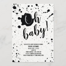 Oh Baby Black + White Splatter Neutralt Baby Showe