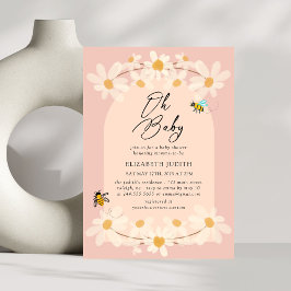 Oh Baby Blommigt Daisy Bees Baby Shower-inbjudan Inbjudningar