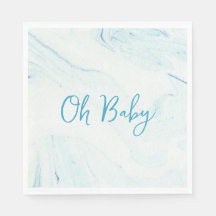 Oh Baby blue Marble Boy Baby Shower Pappersservett