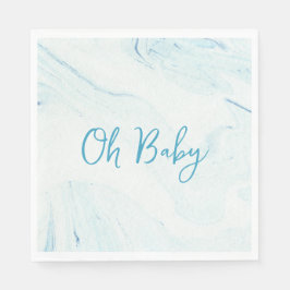Oh Baby blue Marble Boy Baby Shower Pappersservett