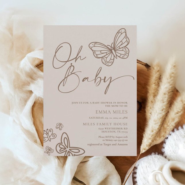 Oh Baby Boho Baby Shower-inbjudan Inbjudningar (Skapare uppladdad)