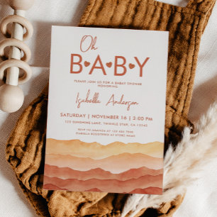 Oh Baby Boho Baby Shower Inbjudningar